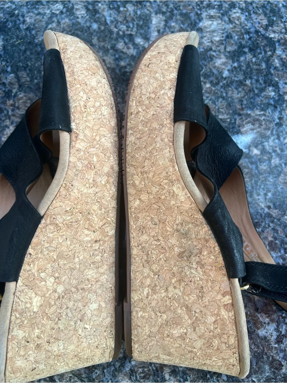 Clarks Women's Size 11 Annadel Pearl Wedge Sand Black Sandal Comfort Slingback
